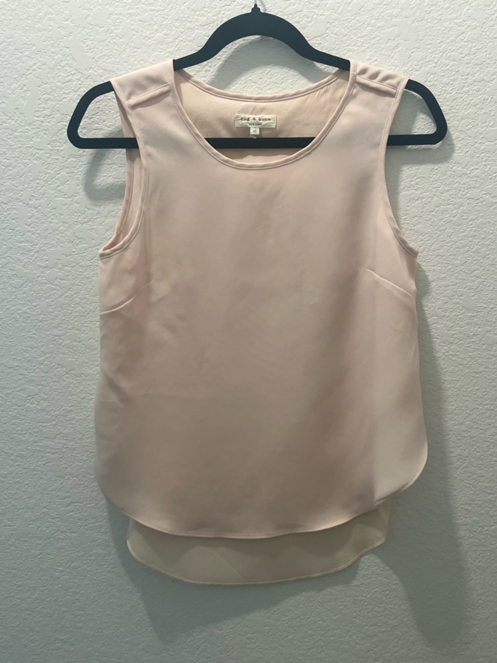 Rag & Bone New York Blush Sleeveless High Low Shell Top XS Minimalist